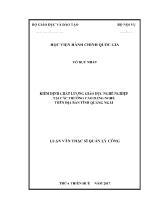 Luận văn Kiểm định chất lượng giáo dục nghề nghiệp tại các trường cao đẳng nghề trên địa bàn tỉnh Quảng Ngãi