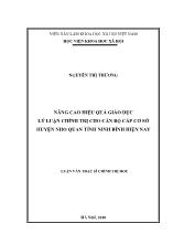 Luận văn Nâng cao hiệu quả giáo dục lý luận chính trị cho cán bộ cấp cơ sở huyện Nho Quan tỉnh Ninh Bình hiện nay
