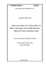 Luận văn Nâng cao năng lực công chức tư pháp - hộ tịch cấp xã trên địa bàn thị xã Từ Sơn, tỉnh Bắc Ninh