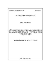 Luận văn Năng lực quản lý của cán bộ công đoàn chuyên trách – Từ thực tiễn tỉnh Phú Yên