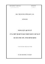 Luận văn Năng lực quản lý của chủ tịch ủy ban nhân dân cấp xã ở huyện Phù Mỹ, tỉnh Bình Định