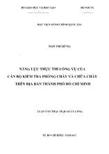 Luận văn Năng lực thực thi công vụ của cán bộ kiểm tra phòng cháy và chữa cháy trên địa bàn thành phố Hồ Chí Minh