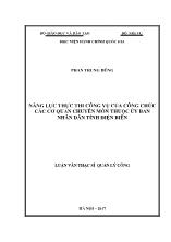 Luận văn Năng lực thực thi công vụ của công chức các cơ quan chuyên môn thuộc ủy ban nhân dân tỉnh Điện Biên