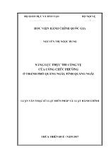 Luận văn Năng lực thực thi công vụ của công chức phường ở thành phố Quảng Ngãi, tỉnh Quảng Ngãi