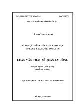 Luận văn Năng lực viên chức viện khoa học tổ chức nhà nước, bộ nội vụ