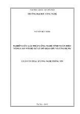 Luận văn Nghiên cứu giải pháp công nghệ tính toán hiệu năng cao với bộ xử lý đồ họa GPU và ứng dụng