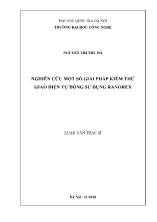 Luận văn Nghiên cứu một số giải pháp kiểm thử giao diện tự động sử dụng Ranorex