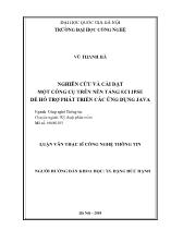 Luận văn Nghiên cứu và cài đặt một công cụ trên nền tảng Eclipse để hỗ trợ phát triển các ứng dụng Java - Vũ Thanh Hà