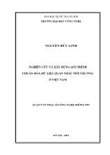 Luận văn Nghiên cứu và xây dựng qui trình chuẩn hóa dữ liệu quan trắc môi trường ở Việt Nam