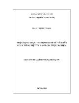 Luận văn Nhận dạng thực thể định danh từ văn bản ngắn tiếng Việt và đánh giá thực nghiệm