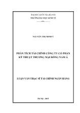 Luận văn Phân tích tài chính Công ty Cổ phần Kỹ thuật Thương mại Đông Nam Á