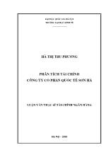 Luận văn Phân tích tài chính Công ty Cổ phần Quốc tế Sơn Hà