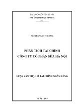 Luận văn Phân tích tài chính Công ty Cổ phần sữa Hà Nội