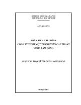 Luận văn Phân tích tài chính Công ty TNHH một thành viên cấp thoát nước Lâm Đồng