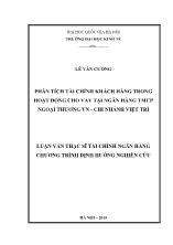 Luận văn Phân tích tài chính khách hàng trong hoạt động cho vay tại Ngân hàng TMCP ngoại thương VN - Chi nhánh Việt Trì