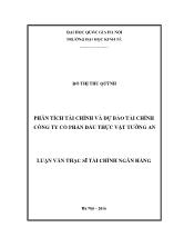 Luận văn Phân tích tài chính và dự báo tài chính Công ty Cổ phần dầu thực vật Tường An