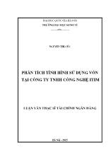 Luận văn Phân tích tình hình sử dụng vốn tại Công ty TNHH công nghệ ITIM