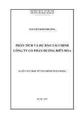 Luận văn Phân tích và dự báo tài chính Công ty Cổ phần đường Biên Hòa