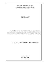 Luận văn Phân tích và mô phỏng tình trạng giao thông dựa vào khai phá dữ liệu của phương tiện vận tải