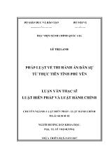 Luận văn Pháp luật về thi hành án dân sự từ thực tiễn tỉnh Phú Yên