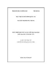 Luận văn Phát triển đội ngũ giảng viên bậc đại học trên địa bàn tỉnh Phú Yên