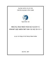 Luận văn Phương pháp phân tích mã nguồn và sinh dữ liệu kiểm thử cho các dự án C/C++