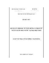 Luận văn Quản lý chi đầu tư xây dựng cơ bản từ ngân sách nhà nước tại Đại học Huế