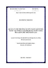 Luận văn Quản lý chi thường xuyên ngân sách nhà nước tại tỉnh Luangprabang nước Cộng hòa Dân chủ Nhân dân Lào