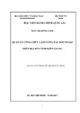 Luận văn Quản lý công chức làm công tác đối ngoại trên địa bàn tỉnh Kiên Giang