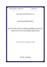 Luận văn Quản lý nhà nước của bộ giao thông vận tải về trật tự an toàn giao thông đường bộ