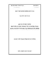 Luận văn Quản lý nhà nước đối với các dự án đầu tư cơ sở hạ tầng bằng nguồn vốn ODA tại tỉnh Quảng Bình