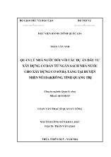 Luận văn Quản lý nhà nước đối với các dự án đầu tư xây dựng cơ bản từ ngân sách nhà nước cho xây dựng cơ sở hạ tầng tại huyện miền núi Đakrông, tỉnh Quảng Trị