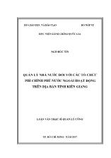 Luận văn Quản lý nhà nước đối với các tổ chức phi chính phủ nước ngoài hoạt động trên địa bàn tỉnh Kiên Giang