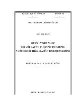 Luận văn Quản lý nhà nước đối với các tổ chức phi chính phủ nước ngoài trên địa bàn tỉnh Quảng Bình