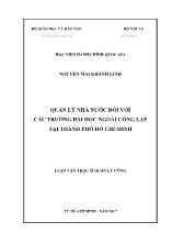 Luận văn Quản lý nhà nước đối với các trường đại học ngoài công lập tại thành phố Hồ Chí Minh