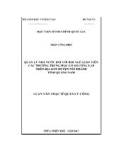 Luận văn Quản lý nhà nước đối với đội ngũ giáo viên các trường trung học cơ sở công lập trên địa bàn huyện Núi Thành tỉnh Quảng Nam