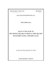 Luận văn Quản lý nhà nước về bồi thường, hỗ trợ, tái định cư trên địa bàn huyện Kiên Lương, tỉnh Kiên Giang