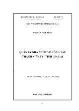 Luận văn Quản lý nhà nước về công tác thanh niên tại tỉnh Gia Lai