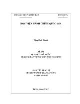 Luận văn Quản lý nhà nước về công tác thanh niên tỉnh Hòa Bình