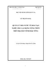 Luận văn Quản lý nhà nước về đào tạo nghề cho lao động nông thôn trên địa bàn tỉnh Đắk Nông