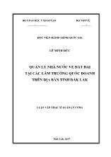 Luận văn Quản lý nhà nước về đất đai tại các lâm trường quốc doanh trên địa bàn tỉnh Đắk Lắk