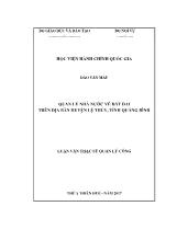 Luận văn Quản lý nhà nước về đất đai trên địa bàn huyện Lệ Thủy, tỉnh Quảng Bình