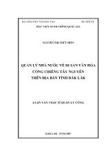 Luận văn Quản lý nhà nước về di sản văn hóa cồng chiêng Tây Nguyên trên địa bàn tỉnh Đắk Lắk