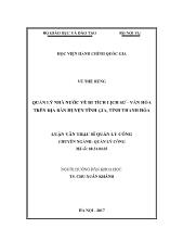 Luận văn Quản lý nhà nước về di tích lịch sử - văn hóa trên địa bàn huyện Tĩnh Gia, tỉnh Thanh Hóa