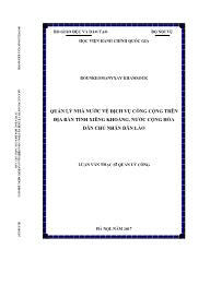 Luận văn Quản lý nhà nước về dịch vụ công cộng trên địa bàn tỉnh Xiêng Khoảng, nước Cộng hòa Dân chủ Nhân dân Lào