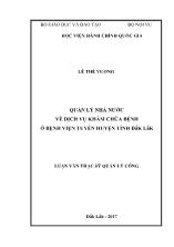 Luận văn Quản lý nhà nước về dịch vụ khám chữa bệnh ở bệnh viện tuyến huyện tỉnh Đắk Lắk