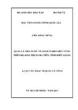 Luận văn Quản lý nhà nước về giảm nghèo bền vững trên địa bàn thị xã Hà Tiên, tỉnh Kiên Giang