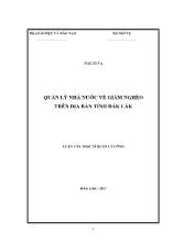 Luận văn Quản lý nhà nước về giảm nghèo trên địa bàn tỉnh Đắk Lắk