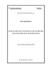 Luận văn Quản lý nhà nước về hộ tịch ở cấp xã trên địa bàn huyện Phú Quốc, tỉnh Kiên Giang