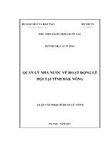 Luận văn Quản lý nhà nước về hoạt động lễ hội tại tỉnh Đắk Nông